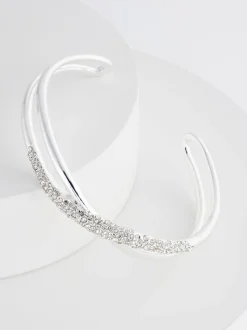 Tonalité argentée - Bracelet manchette Twist Sparkle