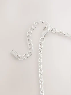 Tonalité argentée - Collier long avec chaîne à maillons