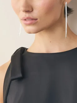 Tonalité argentée - Pendants d'oreilles scintillants