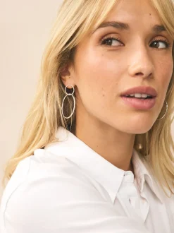 Tonalité argentée - Pendants d'oreilles cercle