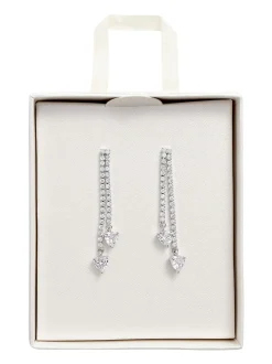 Tonalité argentée - Pendants d'oreilles cristaux