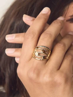 Tonalité d'or - Anneau échelle Grège insert