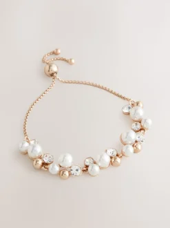 Tonalité d'or - Bracelet extensible effet perles scintillantes