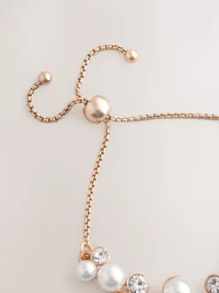 Tonalité d'or - Bracelet extensible effet perles scintillantes