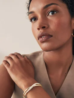 Tonalité d'or - Bracelet manchette Twist Sparkle