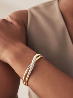 Tonalité d'or - Bracelet manchette Twist Sparkle