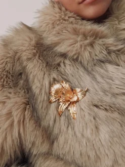 Tonalité d'or - Broche à fleur