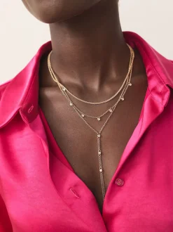 Tonalité d'or - Collier à gouttes superposées avec détails scintillants