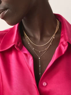 Tonalité d'or - Collier à gouttes superposées avec détails scintillants