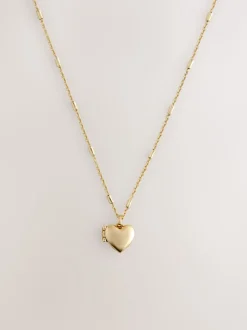Tonalité d'or - Collier à médaillon cœur