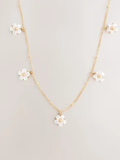 Tonalité d'or - Collier à pendentif fleur