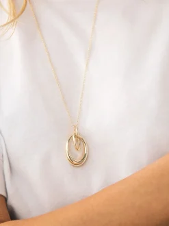 Tonalité d'or - Collier à pendentif cercle entrelacé