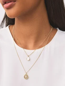 Tonalité d'or - Collier Beige Sable superposé