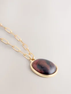 Tonalité d'or - Collier chaîne trombone en résine