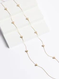 Tonalité d'or - Collier Corde Long Coeur