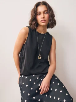 Tonalité d'or - Collier long à pendentif cercle ouvert