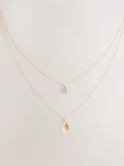 Tonalité d'or - Collier multi-couches à pétales scintillants