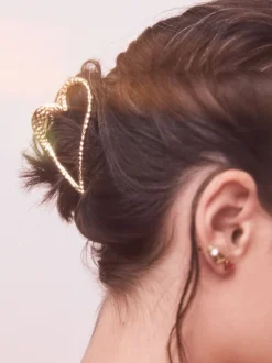 Tonalité d'or - Heart Hair Claw Clip