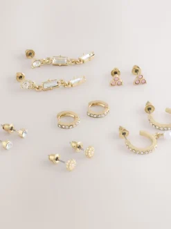 Tonalité d'or - Lot de boucles d’oreilles scintillantes