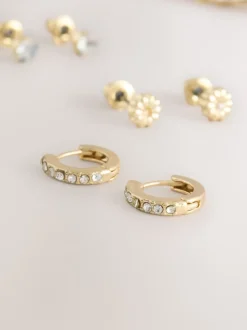 Tonalité d'or - Lot de boucles d’oreilles scintillantes