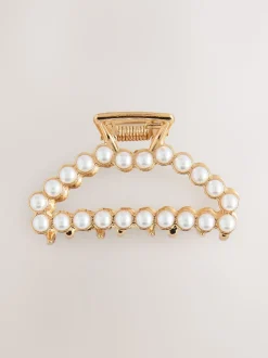 Tonalité d'or - Mini pince à griffes perle