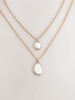 Tonalité or/argent - Collier à deux rangs