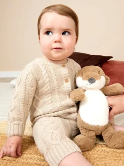 Tout-en-un JoJo Maman Bébé en maille torsadée avec Chapeaux