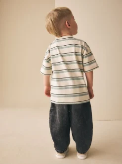 Train bleu/écru - T-shirt Rayure Manches courtes (3mois-7ans) (3mois-7ans)