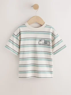 Train bleu/écru - T-shirt Rayure Manches courtes (3mois-7ans) (3mois-7ans)