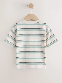 Train bleu/écru - T-shirt Rayure Manches courtes (3mois-7ans) (3mois-7ans)