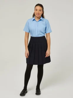 Trutex Bleu Regular Fit Manches courtes  2 Pack School Shirts