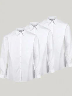Trutex Lot de 3 chemises blanches à manches longues