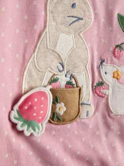 T-shirt JoJo Maman Bébé à motif lapin et souris appliqué