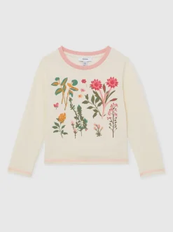 T-shirt Reiss Darcy en Coton Fleuri Brodé