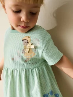 Turquoise motif fée - Robe en jersey (3mois à7ans)
