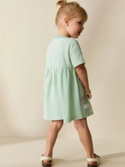 Turquoise motif fée - Robe en jersey (3mois à7ans)