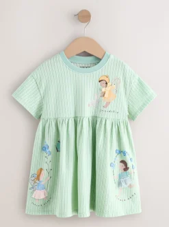 Turquoise motif fée - Robe en jersey (3mois à7ans)