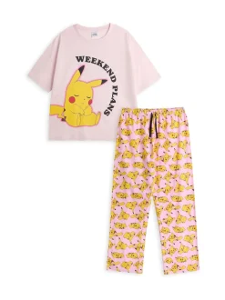 Vanilla Underground Ensemble pyjama Pokemon rose à manches courtes et jambes longues 100% coton