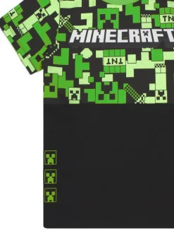 Vanilla Underground Pyjama garçon Minecraft à manches courtes et jambe courte 100% coton