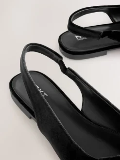 Velours noir - Chaussures plates Forever Comfort® à bout pointu et bride arrière à nœud