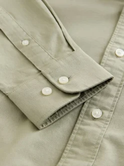 vert - Ajustement régulier - Chemise Oxford à manches longues