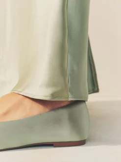 vert - Ballerines de demoiselle d’honneur effet perle avec nœud