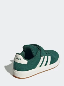 Vert - Baskets adidas Grand Court 00s en daim à lacets élastiques pour enfant