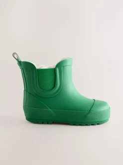 Vert - Bottines en caoutchouc avec doublure chaude