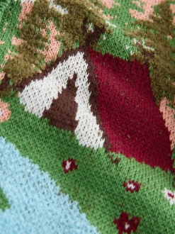 Vert - Cardigan Campervan Scene (3-16ans)