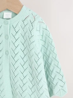 Vert - Cardigan en maille pointelle bébé (0mois-2ans) (0mois-2ans)