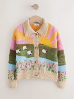 Vert - Cardigan Sheep Farm Scene (3-16ans)
