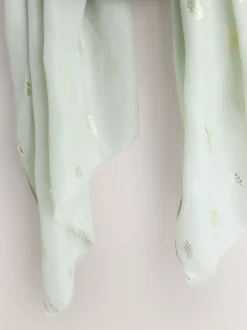 vert - Écharpe légère à imprimé métallisé