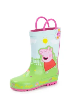Vert - Chaussures de pluie Vanilla Underground Peppa Pig pour enfants avec poignées
