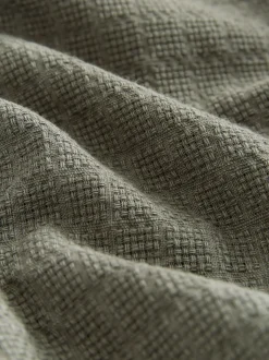 Vert - Chemise Coupe classique texturée à manches longues gaufrée